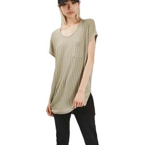 Topshop Boho Neutral Tunic Top Shirt Size 0